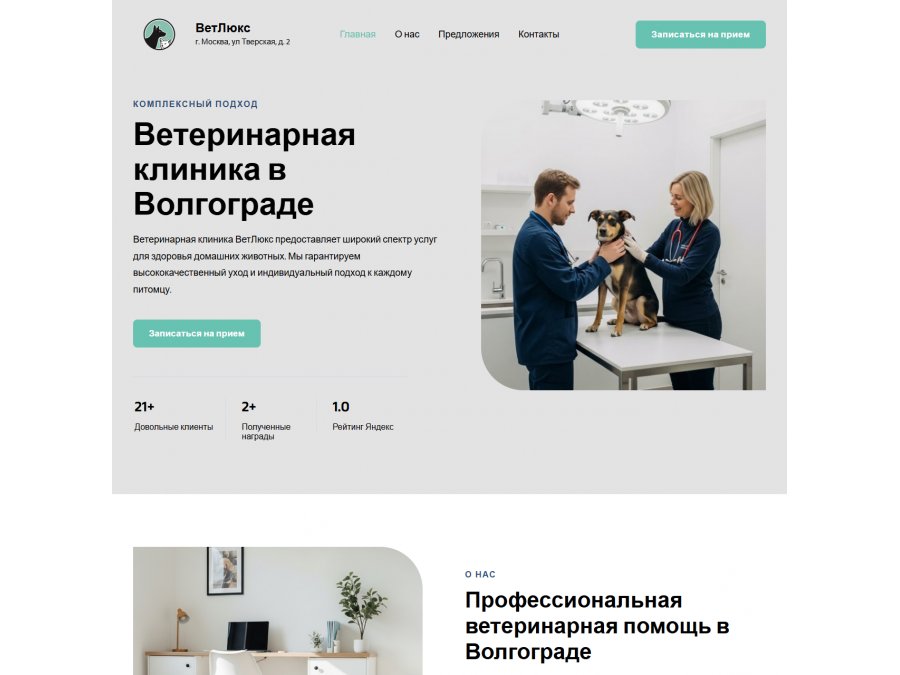 Готовый сайт ветеринарной клиники для быстрого старта бизнеса Готовый сайт ветеринарной клиники для быстрого старта бизнеса